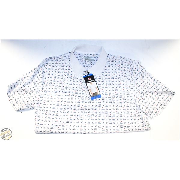 NEW SUNICE LARGE WHITE POLO GOLF SHIRT