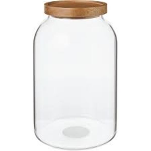 NEW WITH BOX 1850ML GLASS CANISTER WITH ACACIA LID