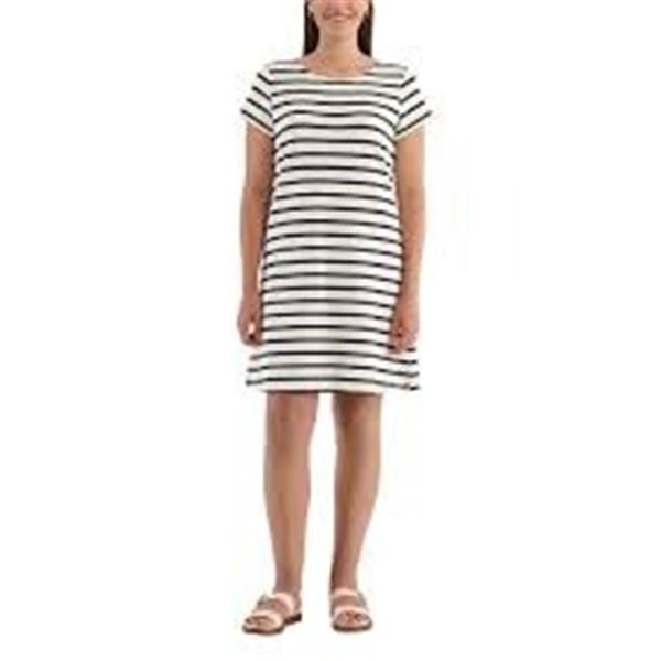 NEW HATLEY MEDIUM BLACK WHITE STRIPED DRESS