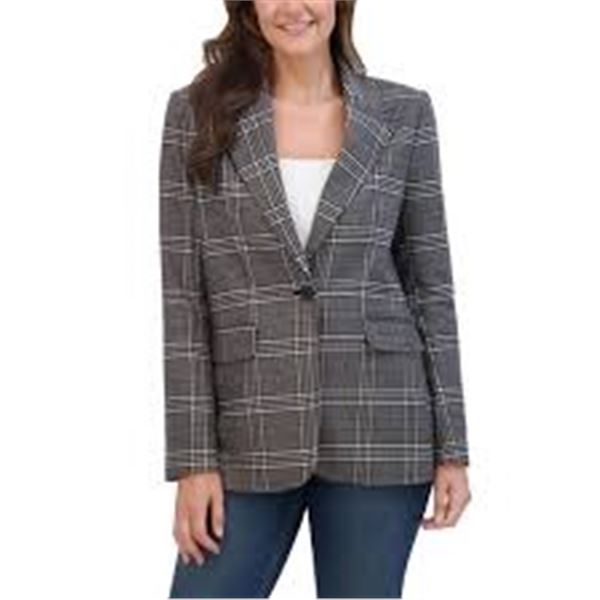 NEW FRENCH CONNECTION XL C BLAZER WOMENS GREY LINE