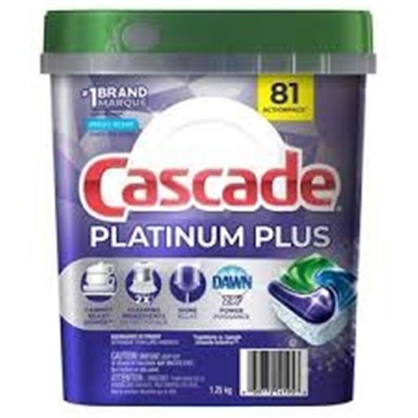 NEW 2 X 1.25KG CASCADE PLATINUM PLUS DETERGENT