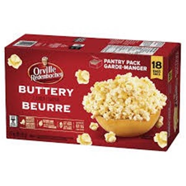 NEW 18 X 82G ORVILLE BUTTERY POPCORN