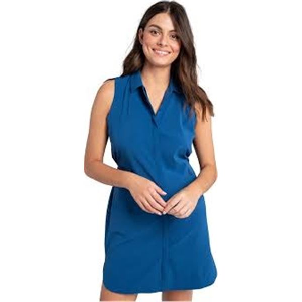 NEW LOLE LARGE LADIES SHIRT DRESS BLUE