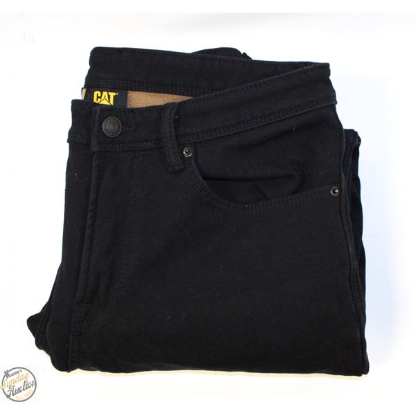 CAT 32 X 30 FLEECE LINED CANVAS PANTS BLACK