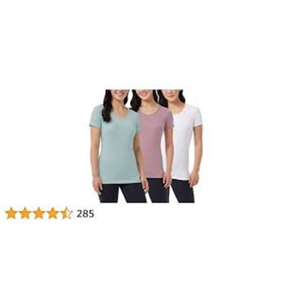 NEW WOMENS 3PK MEDIUM COOL SHORT SLEEVE SCOOP NECK