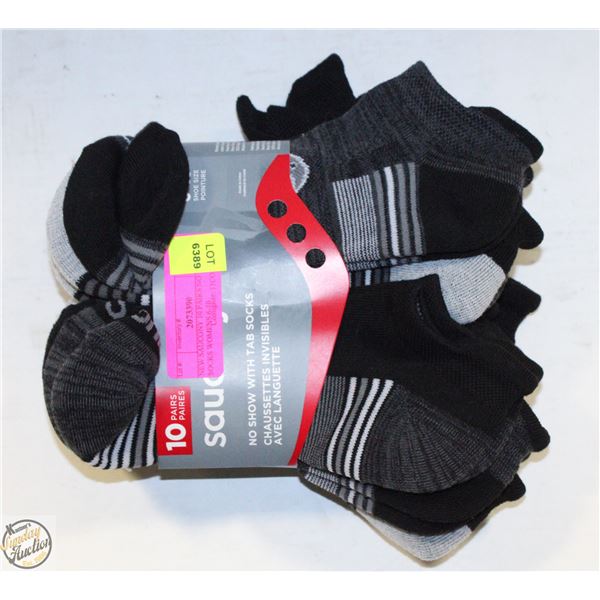 NEW SAUCONY 10 PAIRS NO SHOW SOCKS WOMENS 6-10