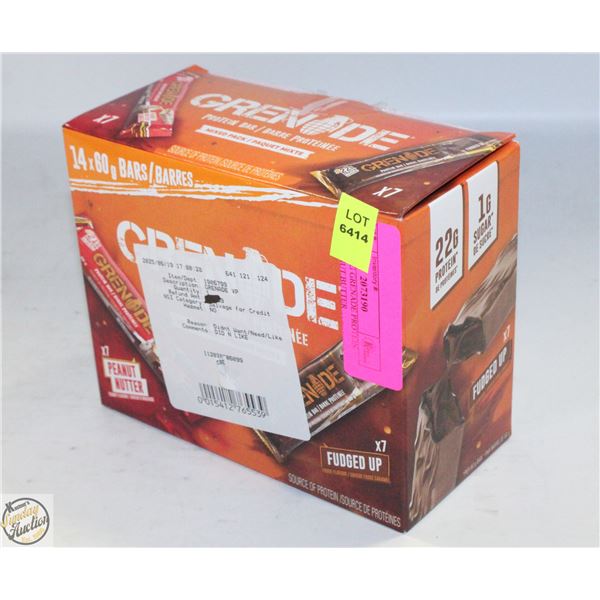 NEW 7 X 60G GRENADE PROTEIN BARS PEANUT BUTTER