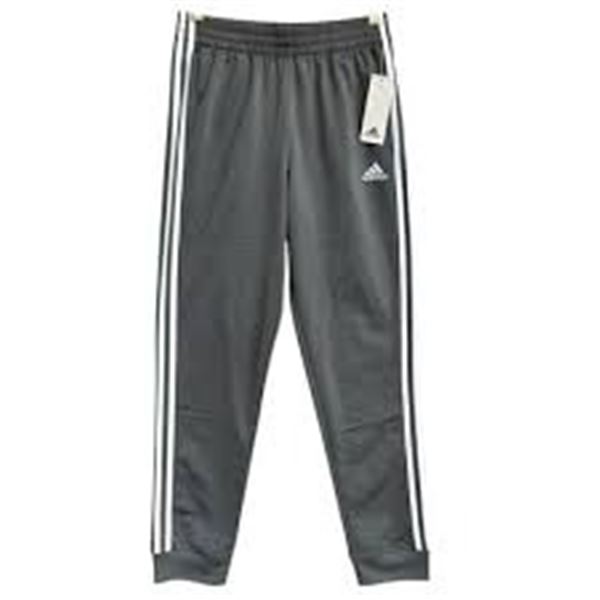 NEW ADIDAS LARGE BOYS GREY JOGGERS