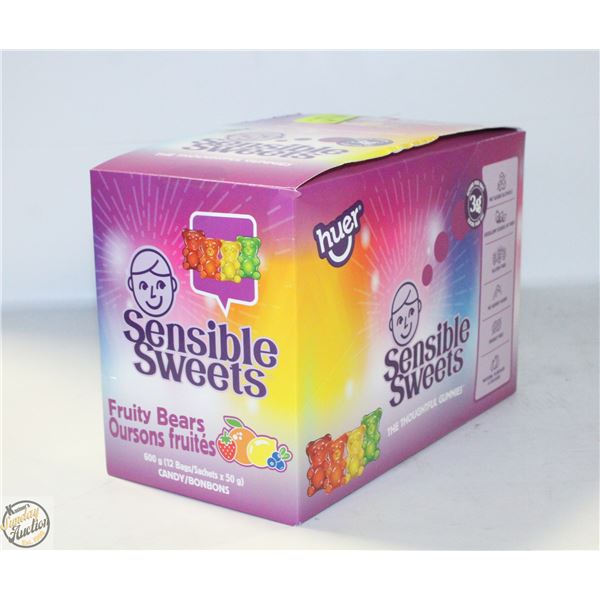 NEW HUER SENSIBLE SWEETS FRUITY BEARS 12X 50G BAGS
