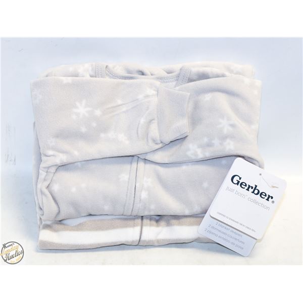 NEW GERBER 2 BLANKET SLEEPER 0/3M