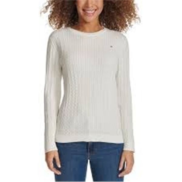 NEW TOMMY HILFIGER MEDIUM WOMENS WHITE SWEATER