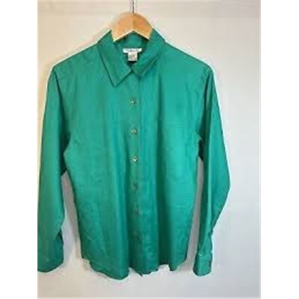 NEW TALBOTS WOMENS LARGE GREEN SHIRT