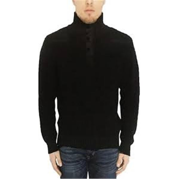 NEW BUFFALO DAVID BITTON LARGE ZIP COLLAR SWEATER
