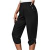 Image 1 : NEW UP! CAPRI MEDIUM BLACK PANTS