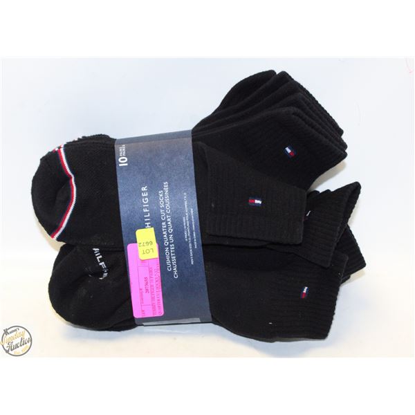 TOMMY HILFIGER 10 PAIRS QUARTER CUT SOCKS 7-12