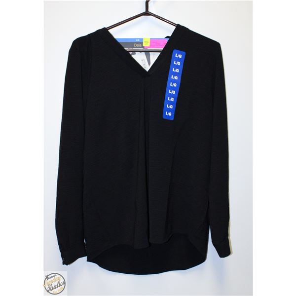 NEW DALIA LARGE WOMENS BLACK NIGHT SHIRT