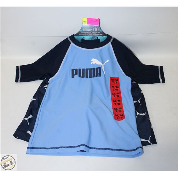 NEW PUMA KIDS 2PC MEDIUM RASH GUARD and TRUNK