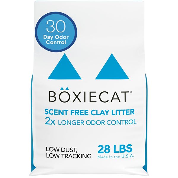 NEW 28LB BOXIECAT PREMIUM CLUMPING CLAY LITTER