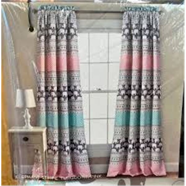 NEW HALF MOON INSULATED WINDOW CURTAINS ELEPHANT S