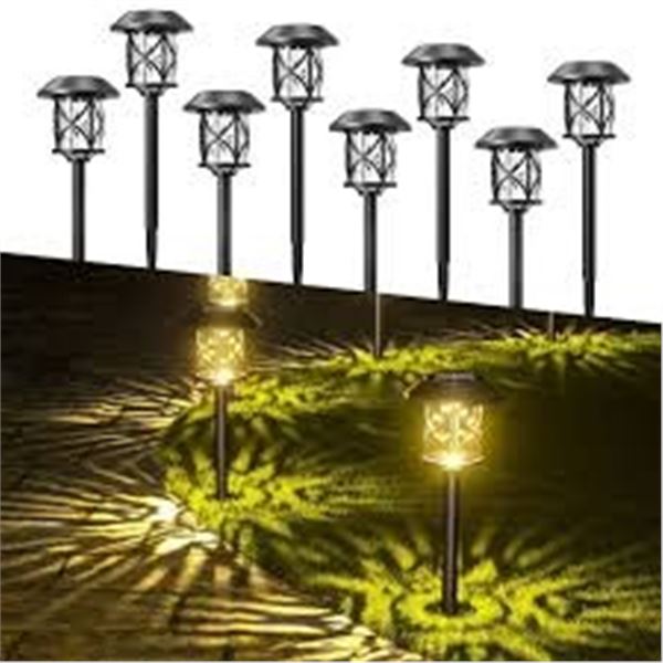 NEW QUNTIS 8PK SOLAR PATHWAY LIGHTS WATERPROOF
