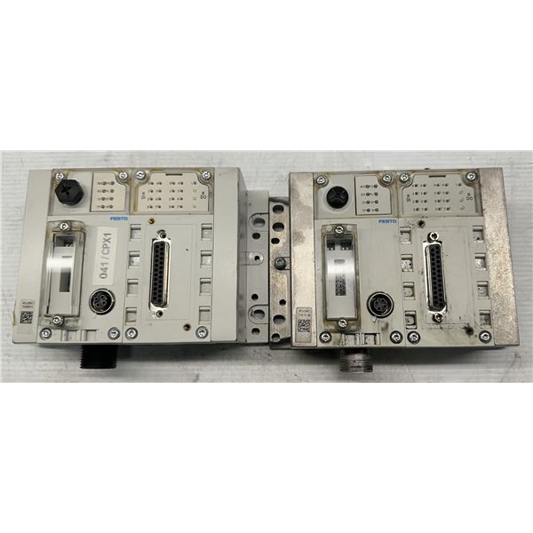 Lot of (2) Festo #CPX-EPR-EV & #CPX-M-EPR-EV Base Node w/Manifold Blocks