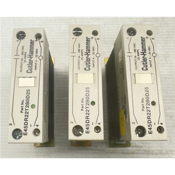 (3) Cutler-Hammer #E45DR22T280D25 Solid State Relays