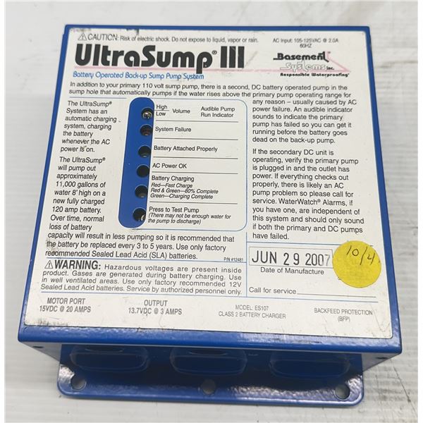 Ultra Sump III #ES107 Sump Pump