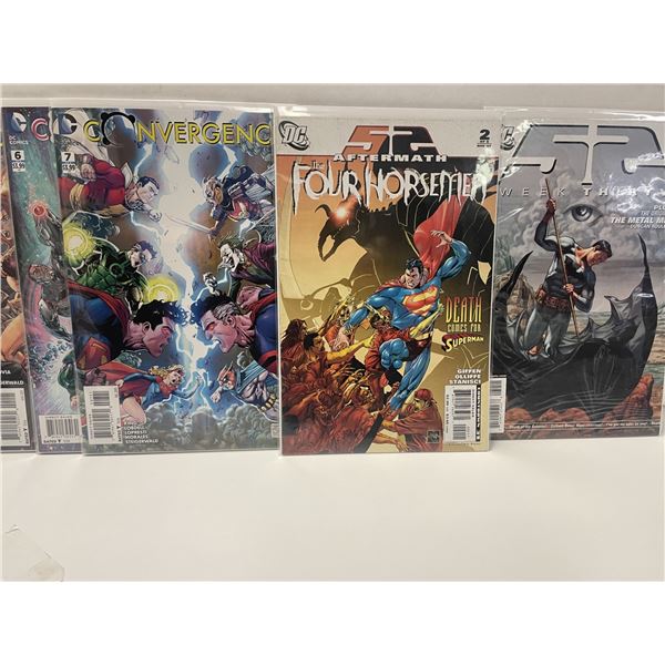 DC 52 #20, 52 Aftermath The Four Horsemen #2, Convergence 4 variant, 6 variant and 7 variant
