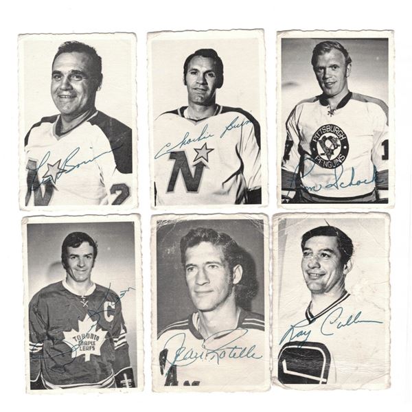 1970 O-Pee-Chee Hockey Deckle Edge Insert Vintage Signed Black and White Photos / Cards
