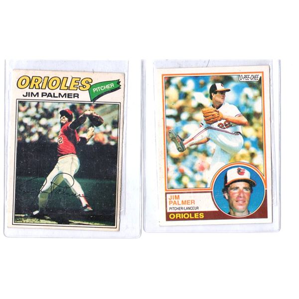 Orioles Jim Palmer Baseball Cards O.P.C. 1977 and 1983