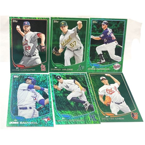 2013 Topps Baseball Parallel Green Emerald Foil , THIRTEEN CARDS