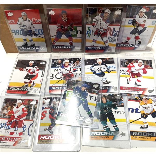 THIRTEEN Upper Deck Rookie Hockey Cards