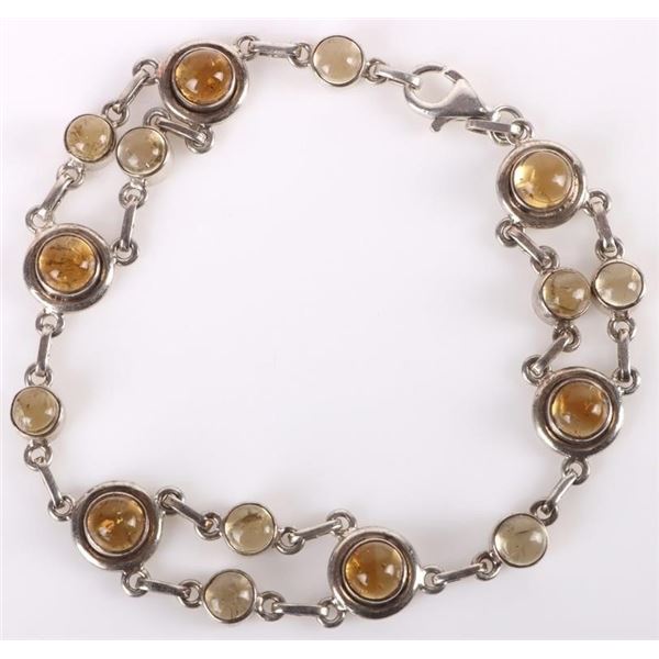 YELLOW CITRINE STERLING SILVER LADIES BRACELET
