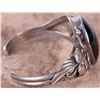 Image 2 : ANTIQUE STERLING SILVER ONYX CUFF BRACELET