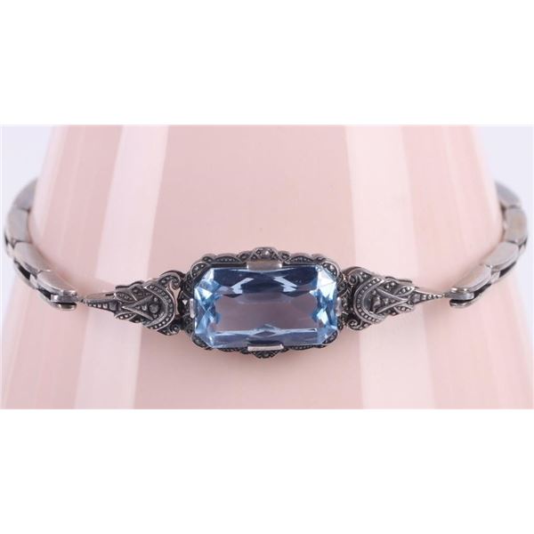 BEAUTIFUL VINTAGE NATURAL TOPAZ ART DECO BRACELET