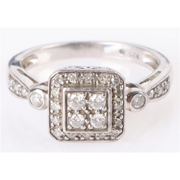 STERLING SILVER DIAMOND LADIES RING