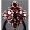 Image 1 : 14K GOLD STERLING SILVER ORNATE GARNET RING