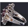 Image 2 : 14K GOLD STERLING SILVER ORNATE GARNET RING