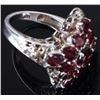 Image 3 : 14K GOLD STERLING SILVER ORNATE GARNET RING
