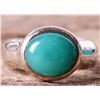 Image 1 : 10X8MM BLUE CHRYSOPRASE CABOCHON STERLING RING
