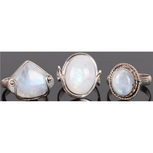 SOUTHWEST-STYLE MOONSTONE STERLING SILVER RINGS