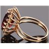 Image 2 : 18K YELLOW GOLD GARNET DIAMOND LADIES RING