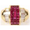 Image 1 : LADIES 18K YELLOW GOLD DIAMOND & RUBY RING