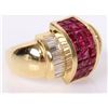 Image 2 : LADIES 18K YELLOW GOLD DIAMOND & RUBY RING