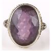 Image 1 : 18K WHITE GOLD FILIGREE AMETHYST LADIES RING