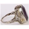 Image 2 : 18K WHITE GOLD FILIGREE AMETHYST LADIES RING