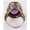 Image 3 : 18K WHITE GOLD FILIGREE AMETHYST LADIES RING