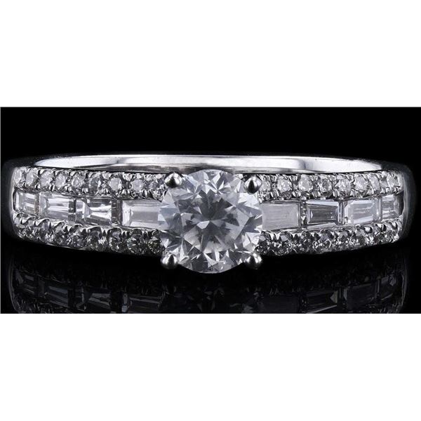 0.53CT SI2 CENTER DIAMOND 18K WHITE GOLD RING