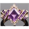 Image 1 : AMETHYST & DIAMOND 14K YELLOW GOLD LADIES RING