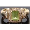 Image 1 : 14K YELLOW GOLD DIAMOND CHRYSOPRASE RING